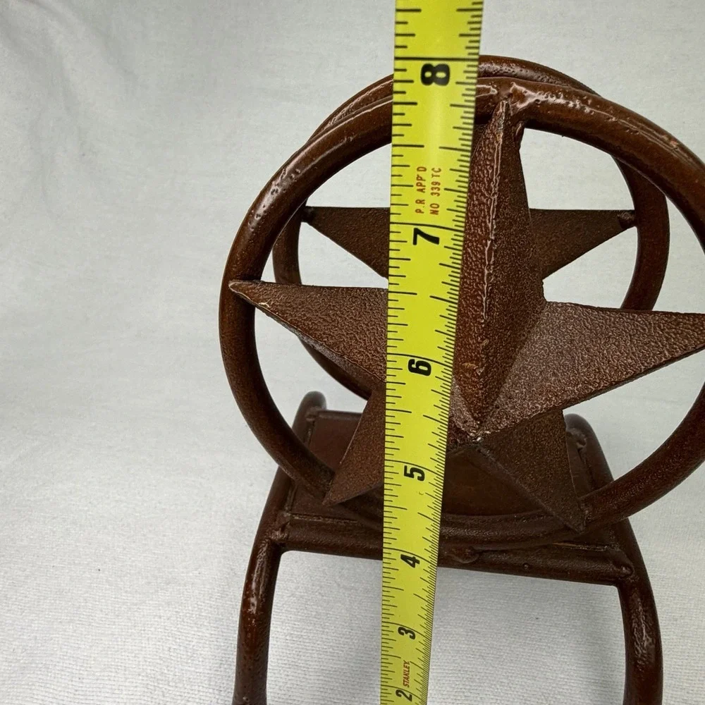 Wrought Iron Rustic Texas Star Mail Napkin Holder Door Stop Farmhouse Heavy